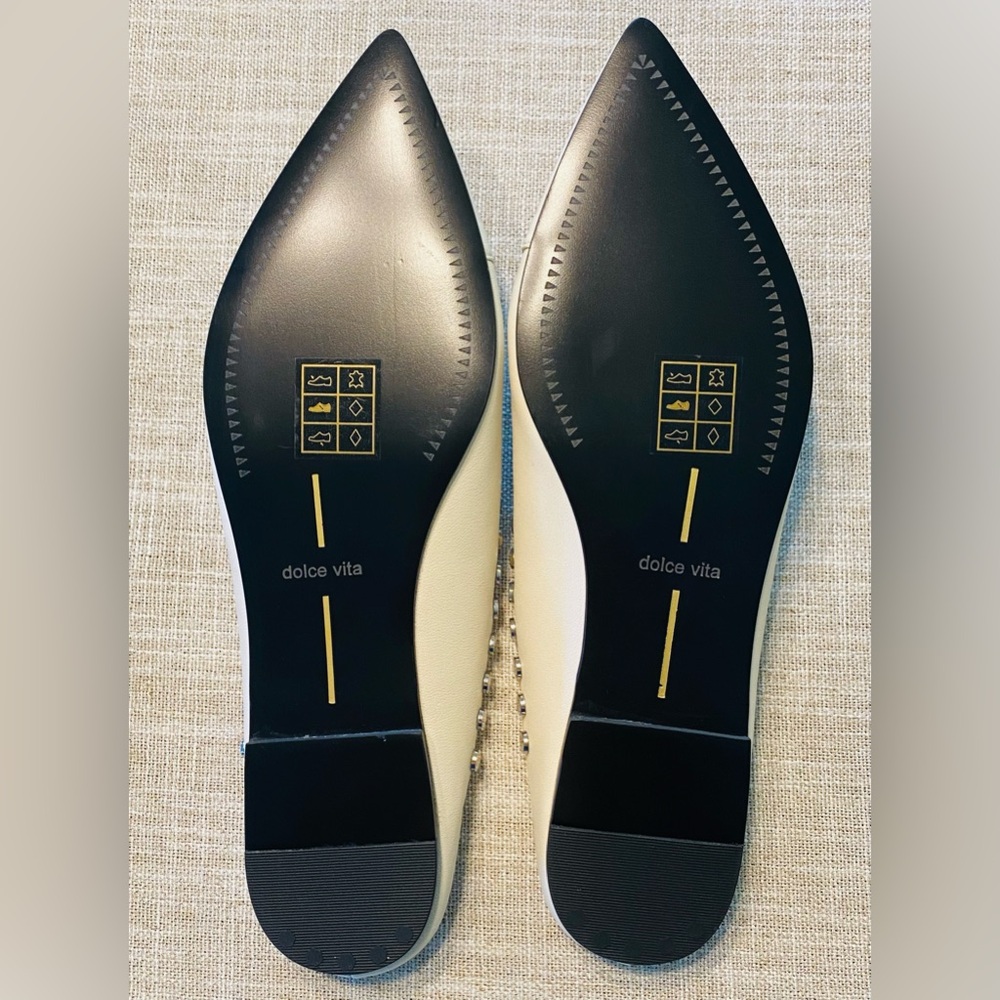 NEW Dolce Vita Ramsay ivory leather studded flats size 7 - Picture 6 of 10